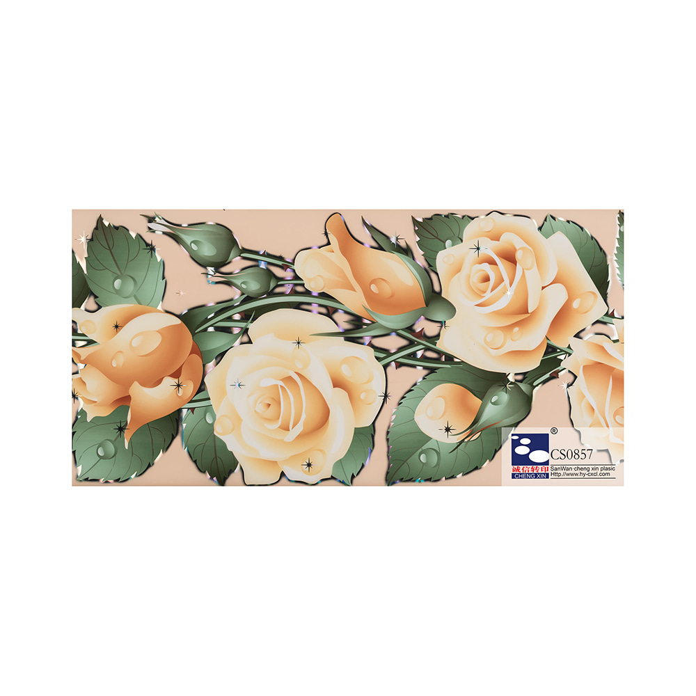 Partihandel 2021 ny design pvc färgtryck tak bronzing folie komposit pvc film CS0857
