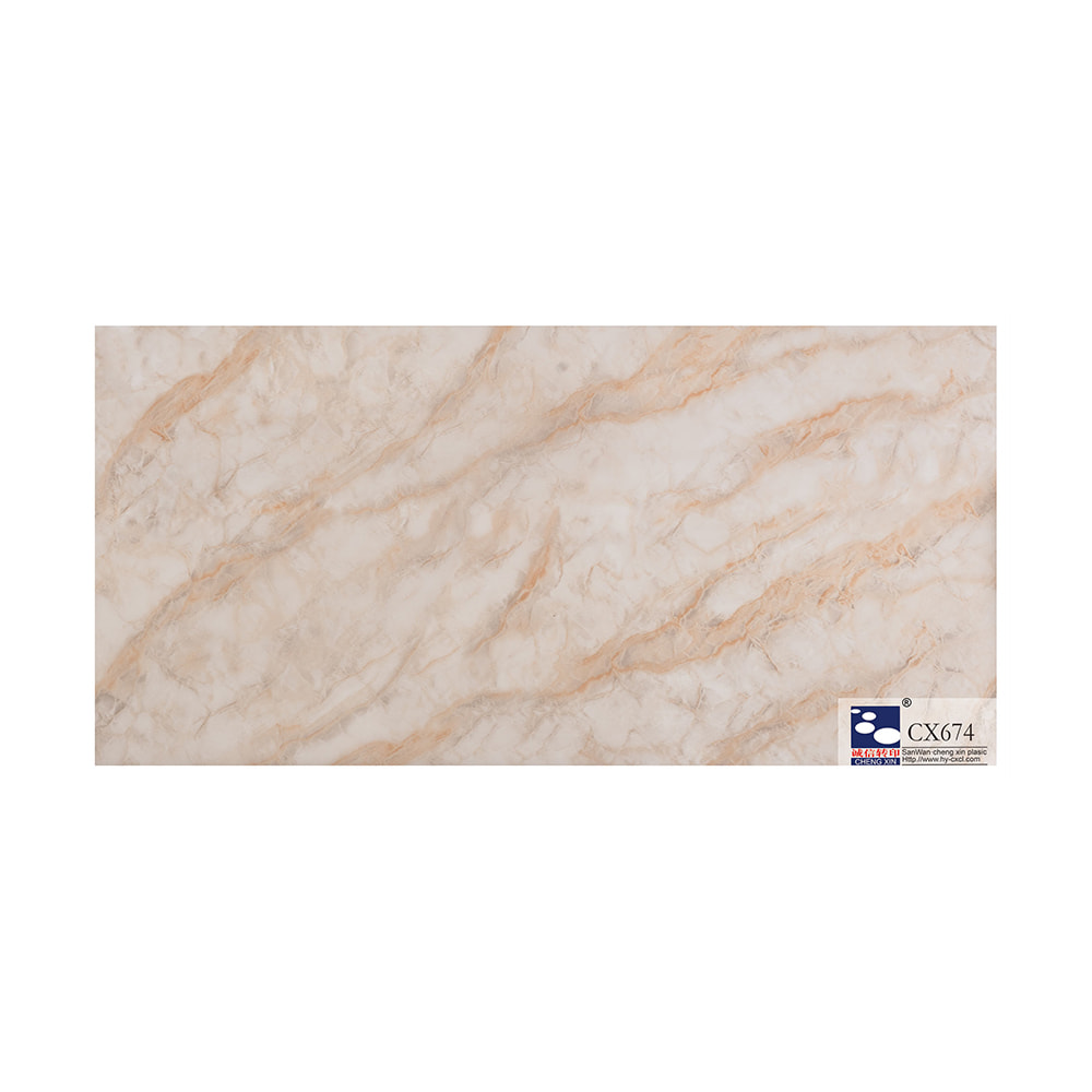 Hot Sale Dekorativa Billiga Marmor Hot Präglingsfolie används för Pvc Panel CX674